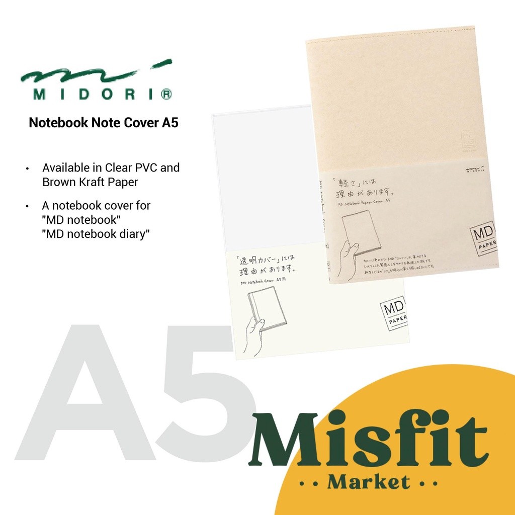 

MIDORI MD Notebook Note Cover A5 A6 B6 PVC Sampul Buku Journal