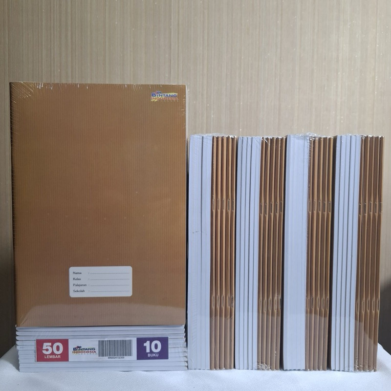 

Buku Tulis Sampul Coklat Bintang Indonesia Ukuran Boxy (Campus) 50 Lembar (1 Pack Isi 10 Buku)