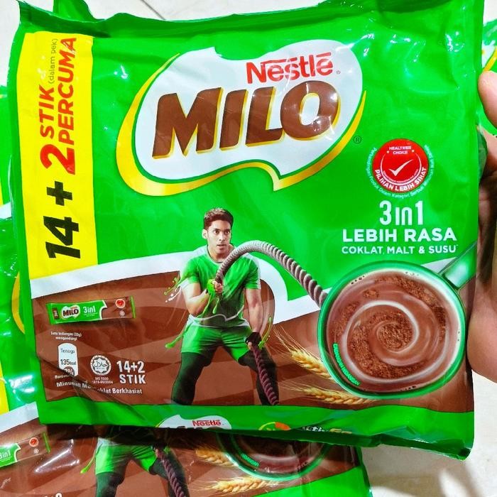 

milo 3in1 coklat Nestle milo 1pax isi(18 sachet)milo malaysia Chocolate Cokelat