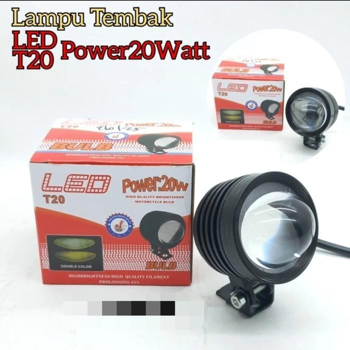 Ready lampu tembak laser cutt off T20 motor mobil 12volt putih kuning