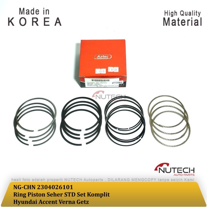 Ready Ring Piston Seher STD Set Komplit Hyundai Accent Verna Getz Import Korea