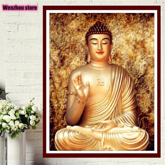 Terlaris Lukisan Jadi Diamond Painting Full Buddha Sakyamuni 6080 CM LD752