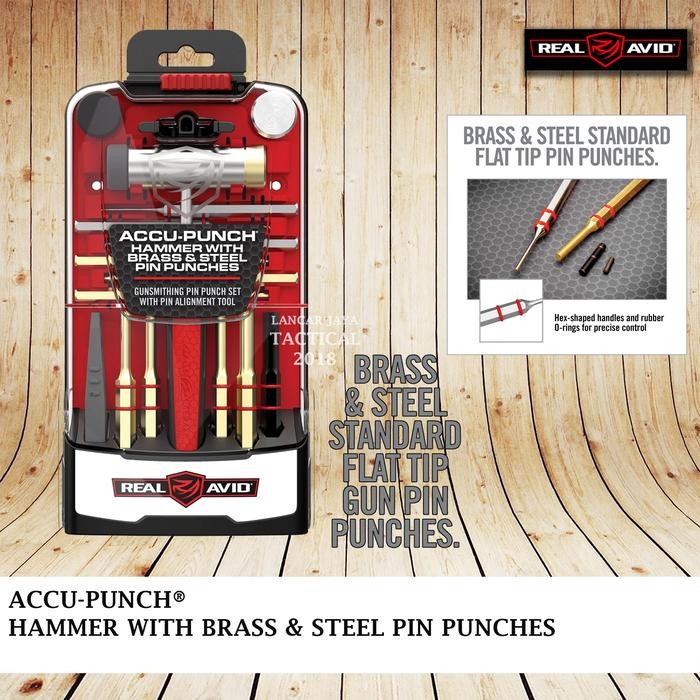 

ACCU PUNCH HAMMER WITH BRASS STEEL PIN PUNCHES REAL AVID