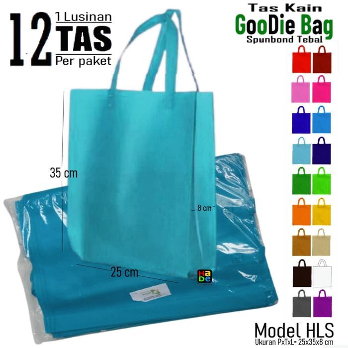 

Happy- [1 Lusin] Tas Kain Spunbond 25x35 Handle/Tali Goodie Bag Kantong Polos