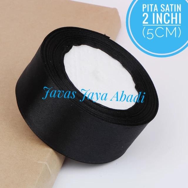 

Happy- Pita Satin 2 inch Hitam / Pita Satin 5 cm - Black