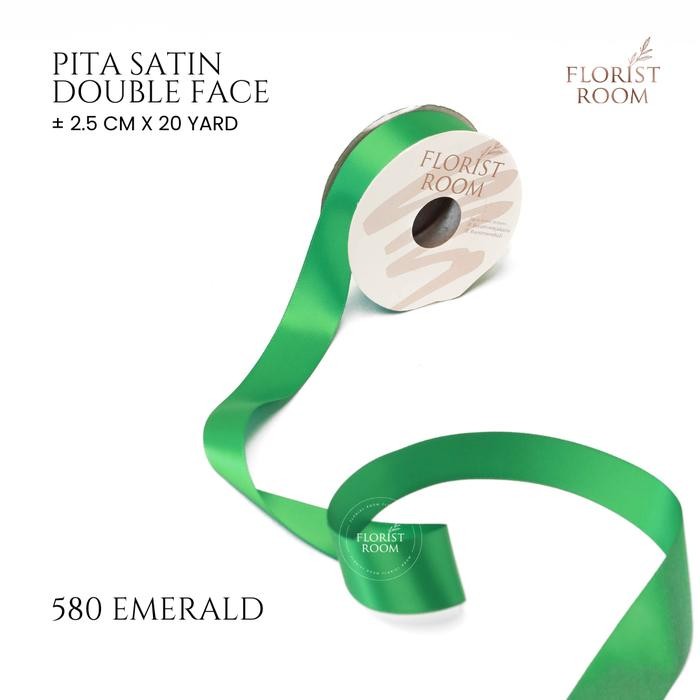 

Pesta- Pita Satin Double Face 2.5cm x 20yard Green Series