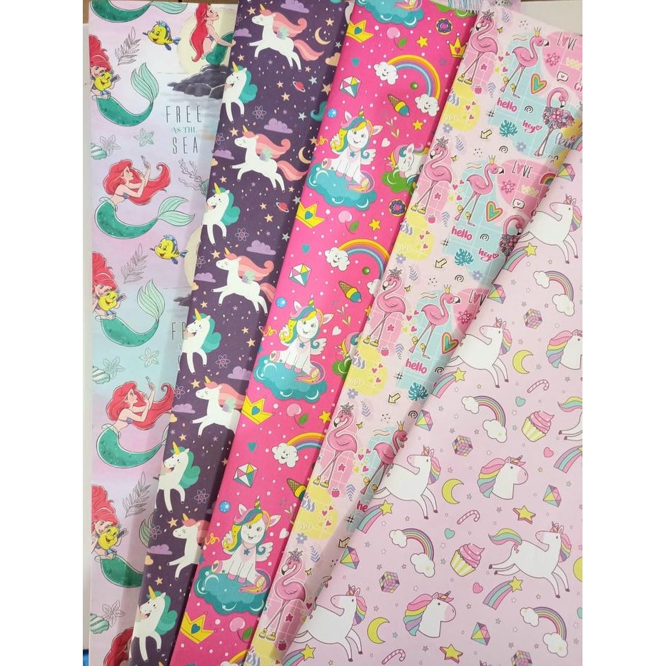 

Pesta- Bungkus Kado kertas kado unicorn gift wrap jasa bungkus kado