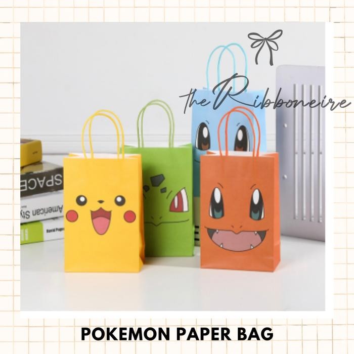 

Pesta- Pokemon paper bag / Pikachu paperbag / pokemon gift bag small