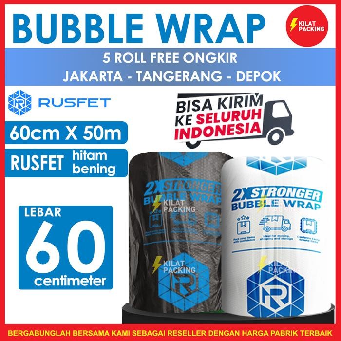 

Pesta- Plastik Bubble Wrap 60cm x 50m RUSFET Bubblewrap Packing Babel / ROLL