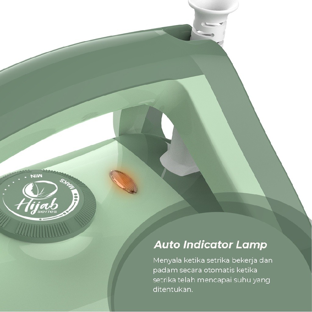 MASPION HA-365 Automatic Iron Setrika Hijau Ceralon Ceramic Non Stick