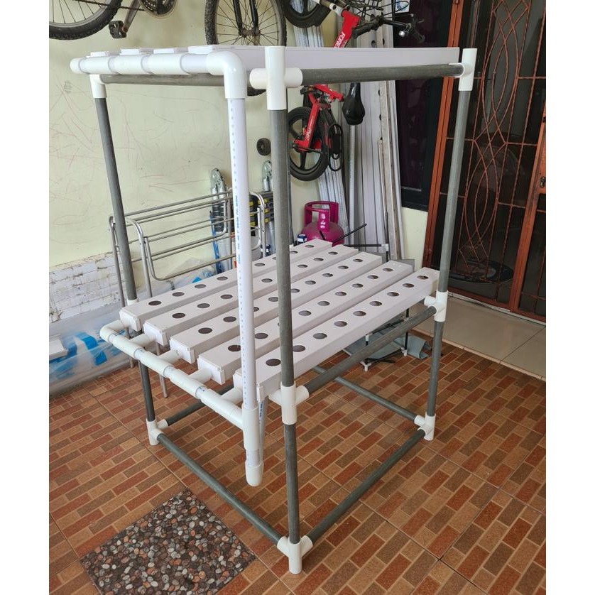 Gully talang kotak hidroponik aquaponik lengkap dgn tutup & netpot