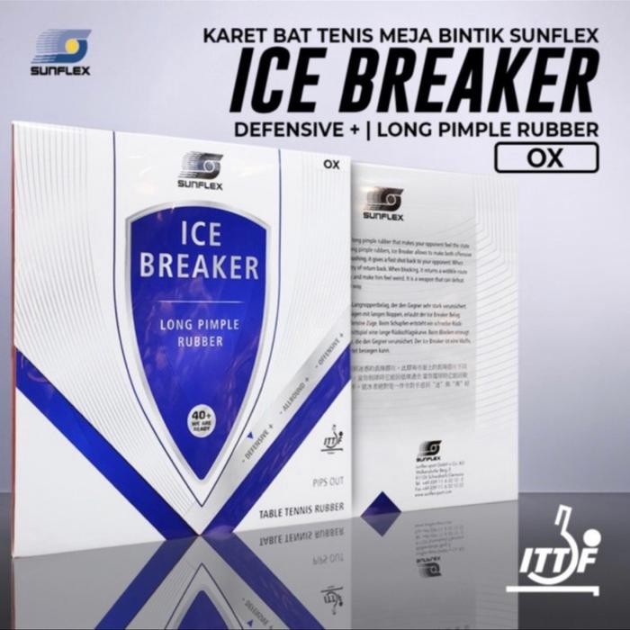 Karet Bat Tenismeja Pingpong Sunflex Ice Breaker Ox Original