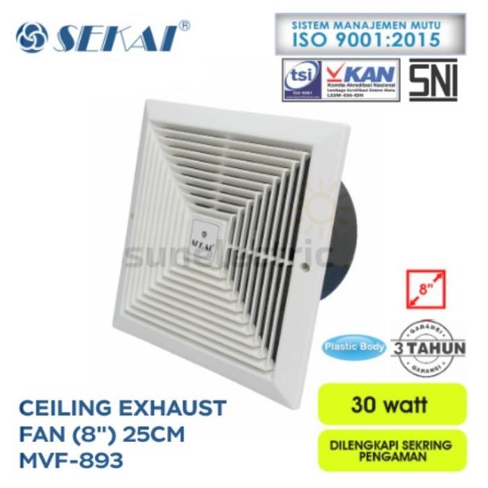 READY STOK SEKAI EXHAUST VENTILATING FAN MVF-893 8inch XHAUST FAN CEILING 8