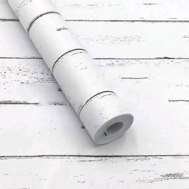 Wallpaper Dinding Serat Kayu Putih Kertas