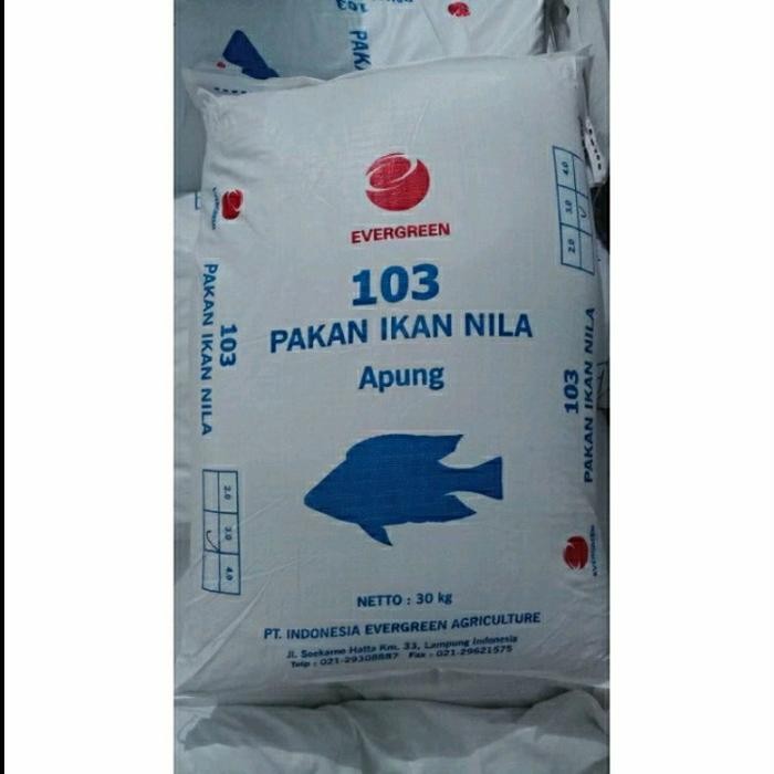 Evergreen, Pakan Ikan Nila Apung, 1sak= 30kg, Khusus KURIR INSTAN