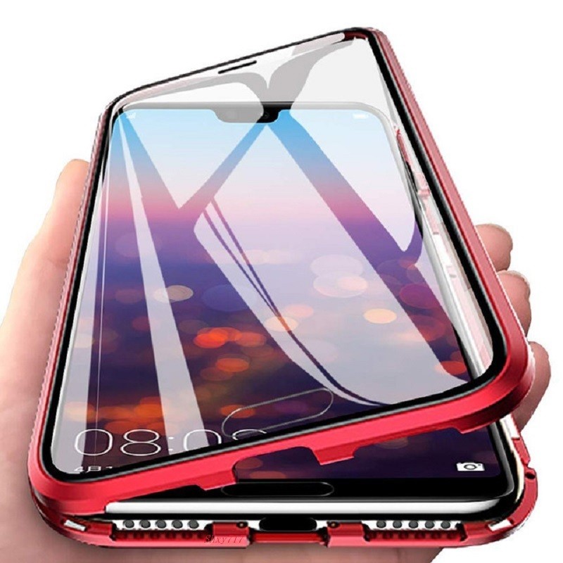 Metal Magnetic Double Sided Glass Case For Samsung Galaxy S25 S23 S22 S21Ultra A53 A52 A33 A32 Note