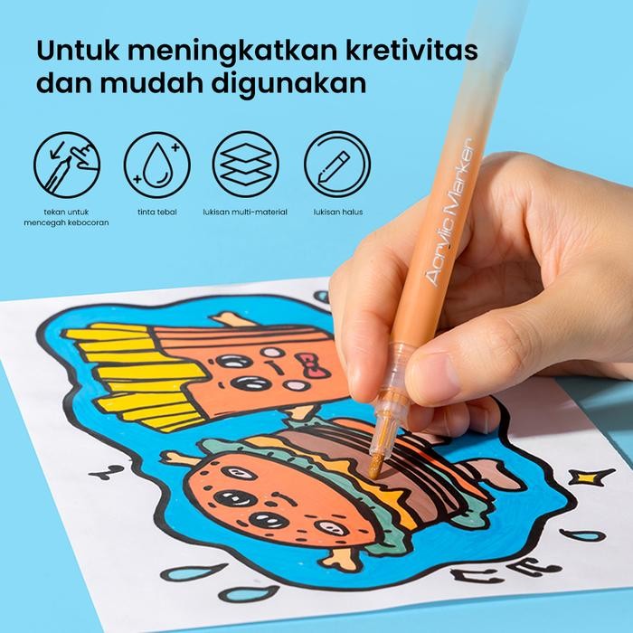 

DELI SPIDOL AKRILIK / ACRYLIC MARKER 60 COLORS HM311