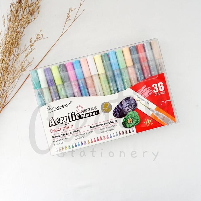 

GIORGIONE ACRYLIC MARKER PEN SPIDOL AKRILIK SET PERMANEN 12 18 WARNA G-MK1105