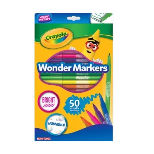

CRAYOLA 50 COLORS WONDER MARKERS BRIGHT AND WASHABLE - SPIDOL WARNA