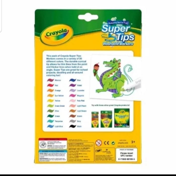 

CRAYOLA WASHABLE SUPERTIPS MARKER 20 COLOR