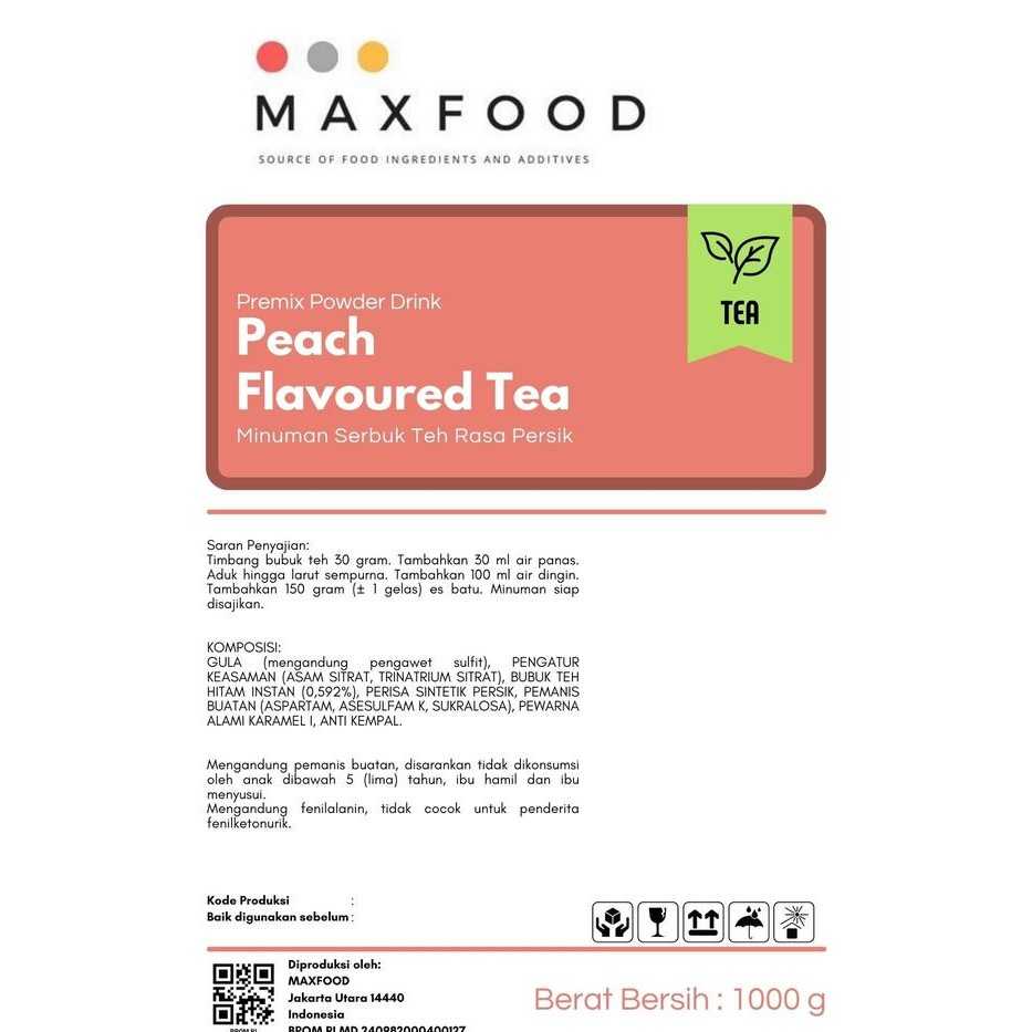 

Terlaris- Peach Tea Powder Drink / Bubuk Minuman Teh Rasa Persik 1 Kg