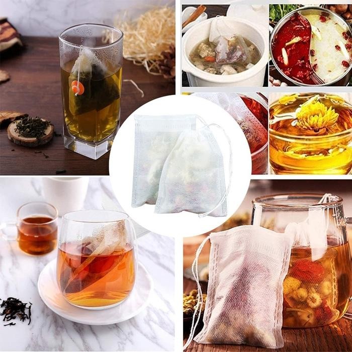 

Terlaris- Kantong Teh Celup Kosong Teabags Kantong Saringan Rempah Kopi Herbal Disposable Tea Bags -