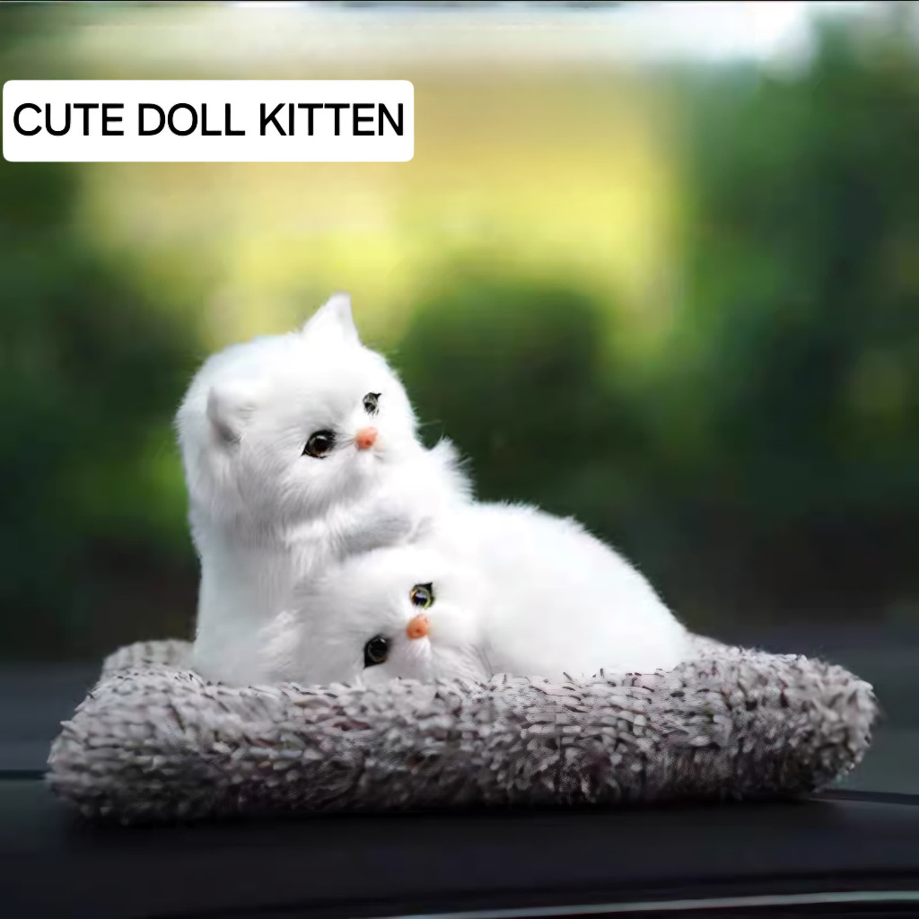 ARANG Bambu Kucing Pajangan Dasoard Mobil Pajangan Mobil Arang Bambu Mobil Arang Bambu Dua Kucing