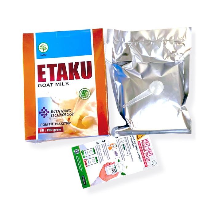 

BARANG TERLARIS Susu Pembersih Paru paru Original - Etaku Goat Milk 200gram bubuk kambing Bahan