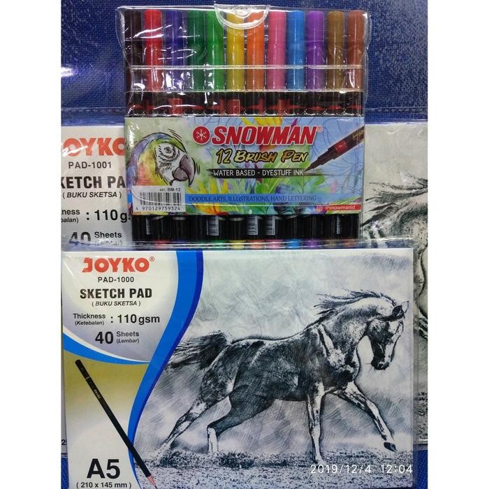 

PAKET KADO NATAL ANAK SKETCH BOOK A5 DAN BRUSH PEN 12 WARNA SNOWMAN