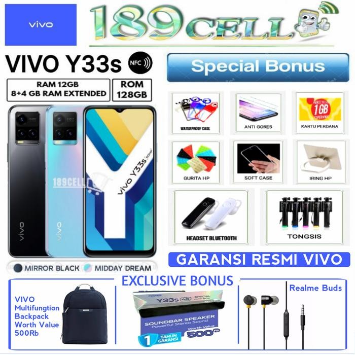 Gadgetra- Vivo Y33S Ram 12/128 Gb Y33S 8/128 Gb Garansi Resmi Vivo