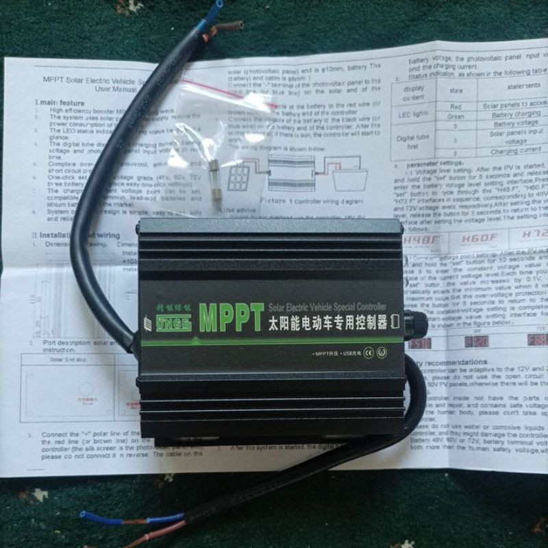 Solar MPPT Boost Charger Controller JNGE Utk Step Up Charge Baterai Sepeda Motor Mobil Listrik EBIke