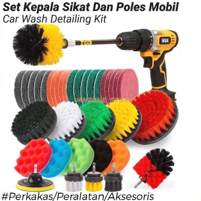 Sikat Bor Listrik Electric Kamar Mandi Mata Bor Kepala Sikat Pembersih Head Brush Clean
