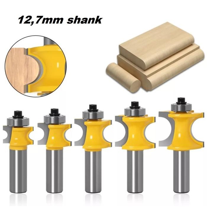 Mata Profil Router Molding Bullnose Setengah Lingkaran shank 1/2