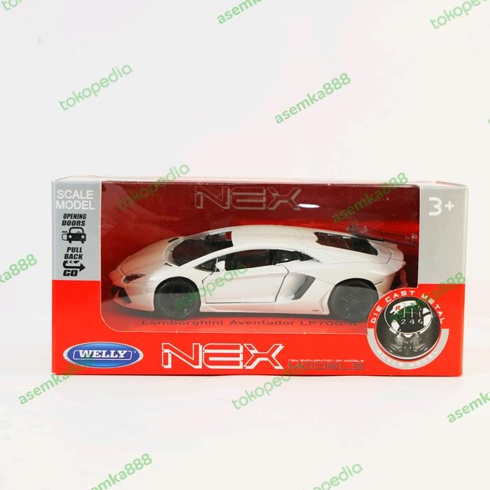 Welly 1/37 Diecast Lamborghini Aventador - Putih