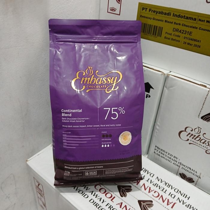 

EMBASSY CONTINENTAL CHOC 75% 2,5kg COUVERTURE TULIP