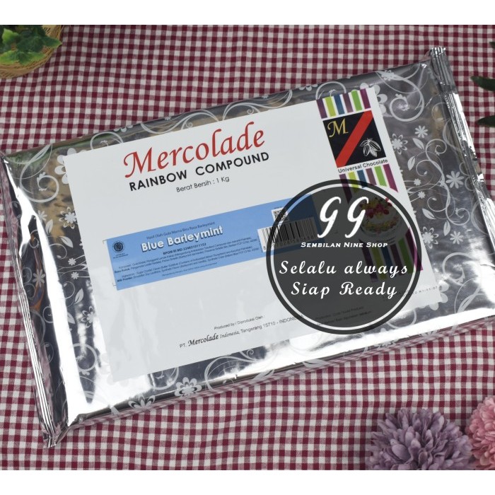 

MERCOLADE BLUE BARLEYMINT Compound 1 KG Biru Rainbow Chocolate