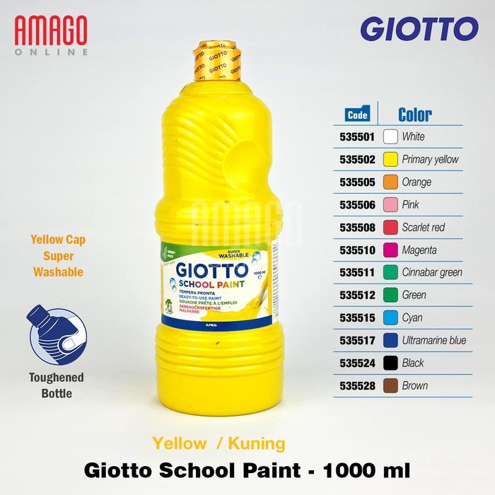 

Giotto School Paint - Yellow - 1.000 Ml - 535502
