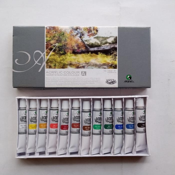 

Cat Acrylic Maries 12 Warna 12X12Ml