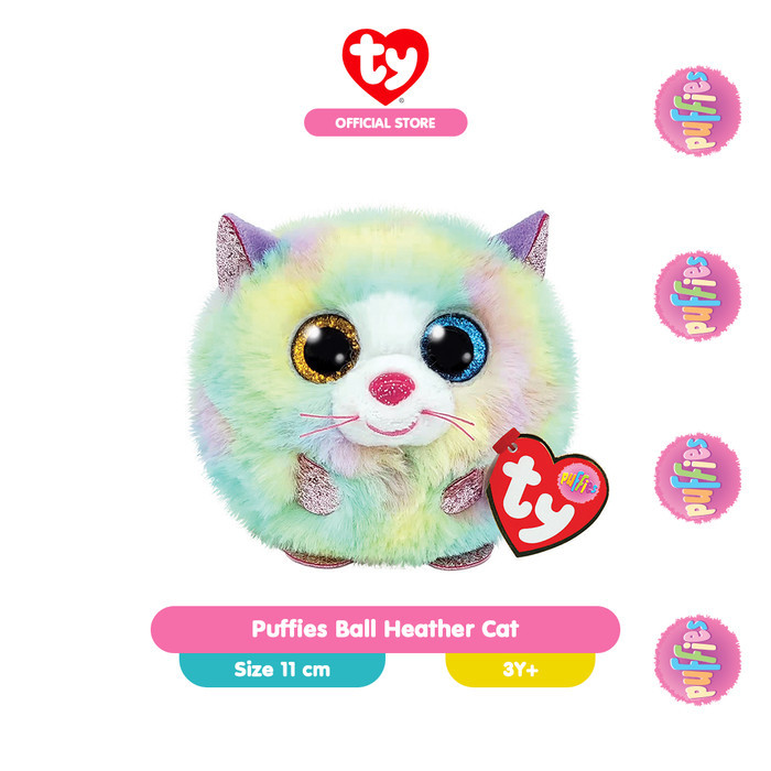 Terbaru Ty Puffies Heather Cat - Boneka Kucing