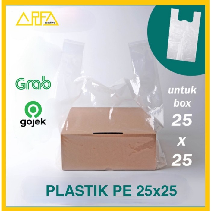 Terlaris Plastik Kresek PE Bening untuk box 25x25