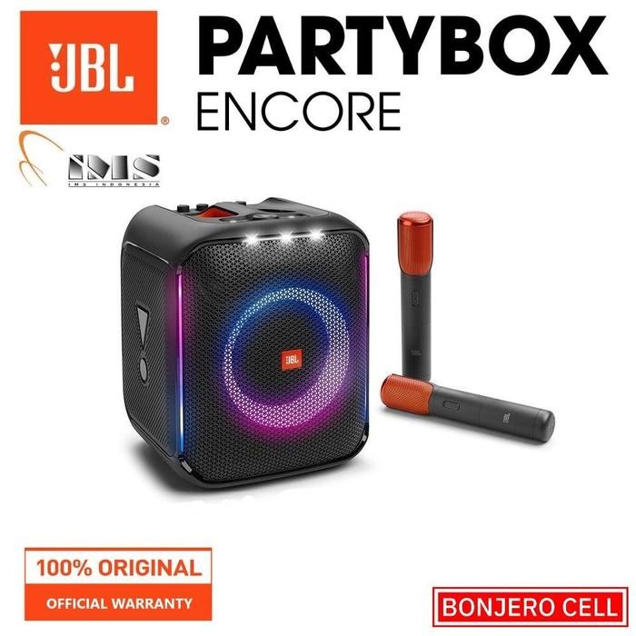 Speaker Portabel JBL Partybox Encore 2 Mic Wireless Karaoke 100 Watt dengan Pertunjukan Cahaya dan