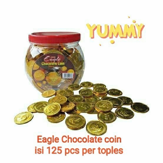 

pusan eagle cokelat coin koin toples isi 125 pcs
