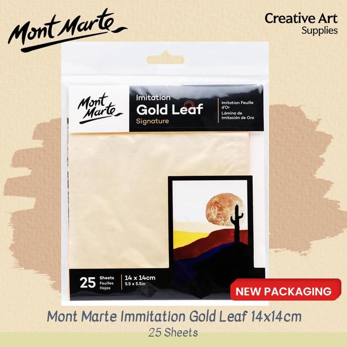 

Mont Marte Immitation Gold Leaf 14X14Cm 25 Sheets