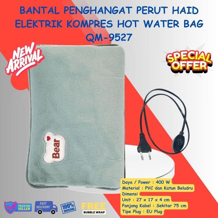 Bantal Penghangat Perut Haid Elektrik Kompres Hot Water Bag Qm 9527