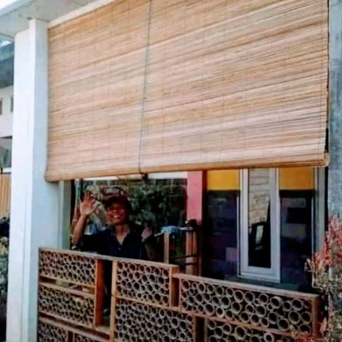 Tiray Krey Bambu Sawit Ukuran 3X2M Plus Kerekan