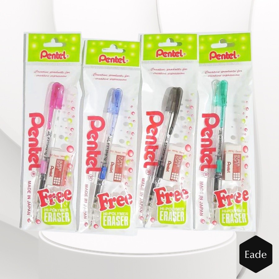 

Pensil Mekanik Pentel Techniclick 0.5 MM PD-105-T Set (Free Penghapus)