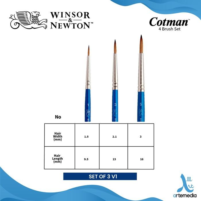 

Kuas Lukis Winsor & Newton Cotman Watercolor Synthetic Brush Set 3 #Gratisongkir