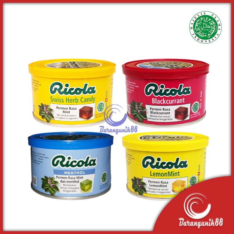 

Ricola Menthol LemonMint Drum 100gr Permen Swiss Herb Original Blackcurrant