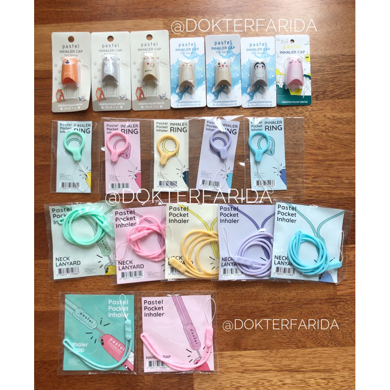 

Pastel Inhaler Cap Pastel Inhaler Lanyard Hand Strap Ring - Original Thailand