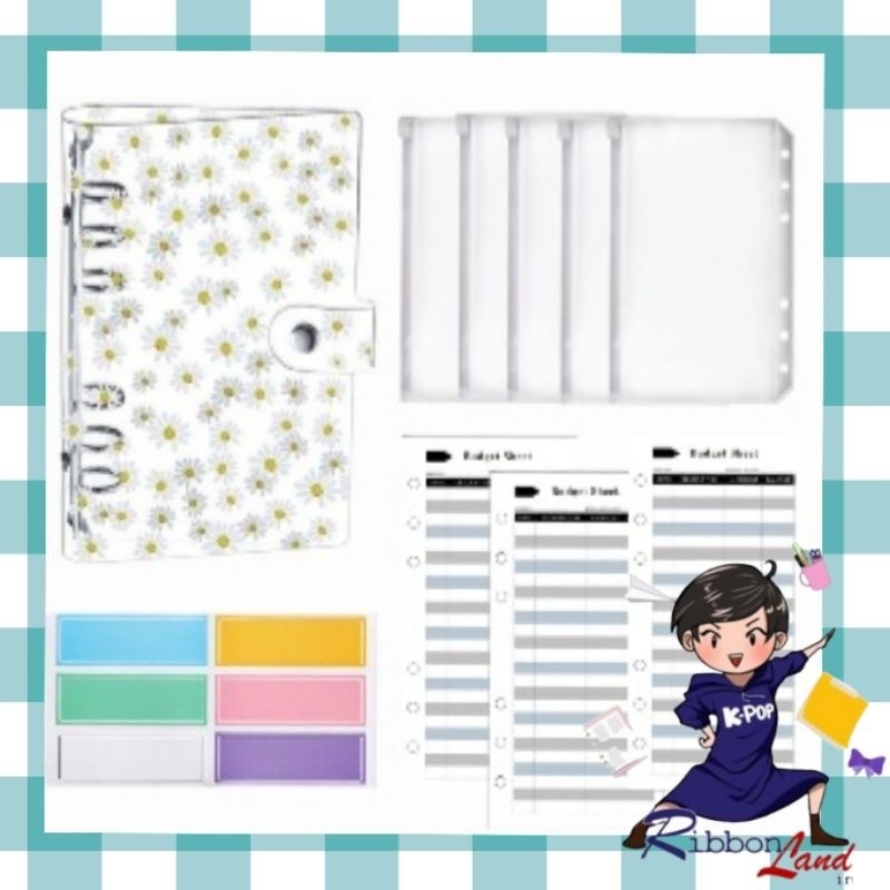 

A6 Set Lengkap Binder DAISY REGULER Transparan Nabung Pemula Hemat Murah
